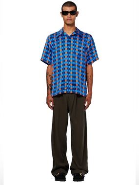 WALES BONNER High Life Bowling Shirt With Embroidered Logo in sz 52 US XL luxury